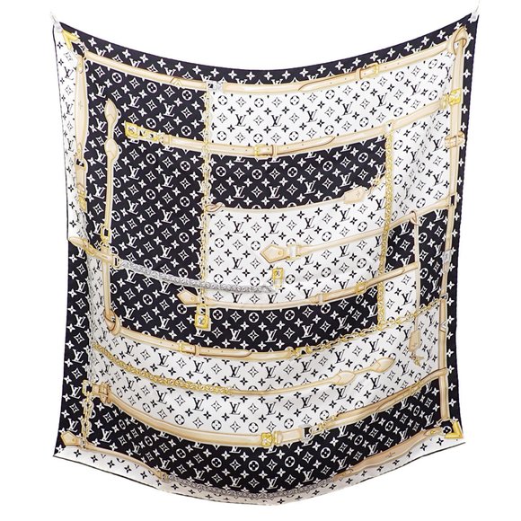 LOUIS VUITTON Black Monogram Scarf - Picture 1 of 3